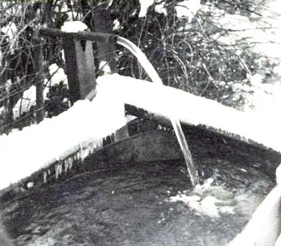 “Watering Trough in the Snow”, dated January 20, 1938. Juanita Schubert Collection